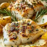 Cod and Potatoes with Rosemary Cream Sauce