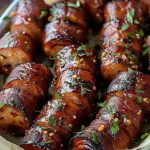 Mustard Hasselback Kielbasa Bites