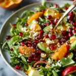 Pomegranate Christmas Salad with Honey Mustard Dressing