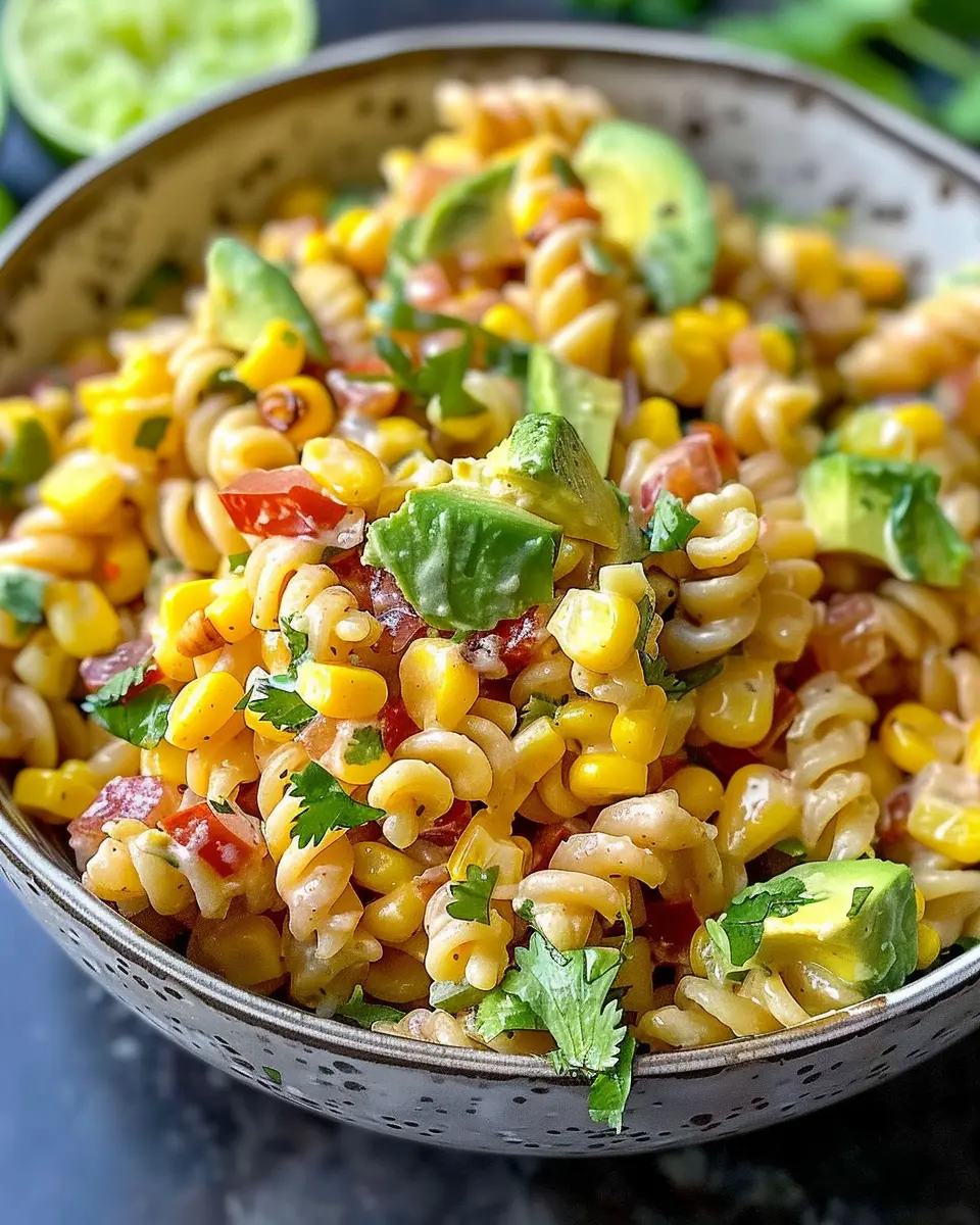 Perfect Mexican Street Corn Pasta Salad with Turkey Bacon Delight