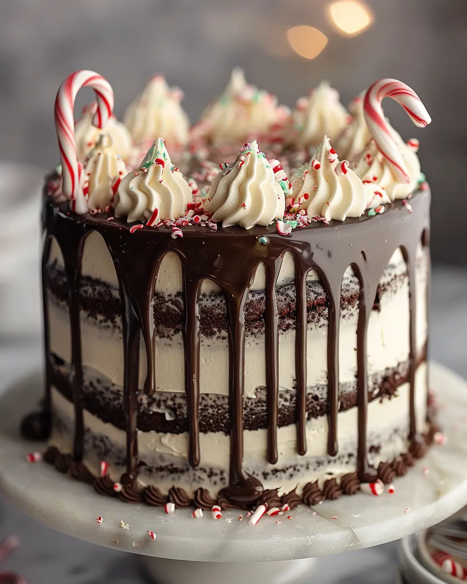 Peppermint Mocha Cake: Indulgent Goodness with Ganache Drip