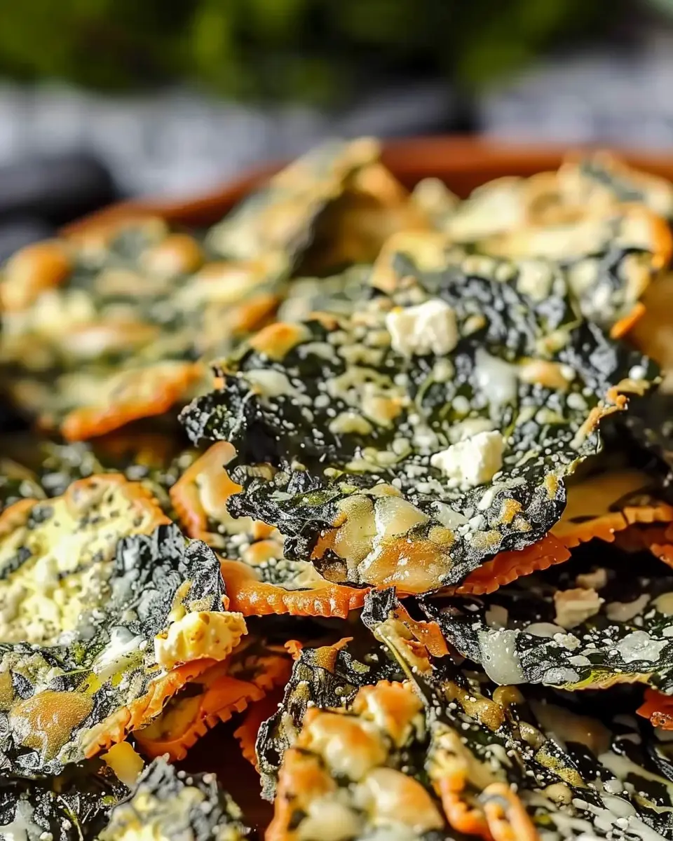 Mediterranean Spinach and Feta Cheese Crisps: Easy Healthy Snack Delight