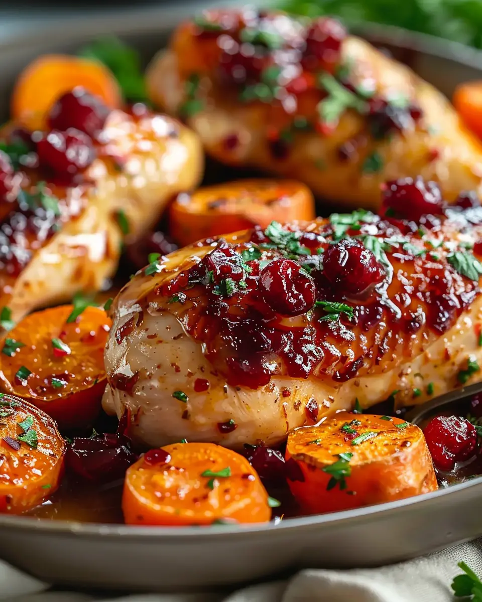 Cranberry Glazed Chicken: Easy Recipe with Carrots &amp; Sweet Potatoes