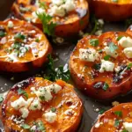 Roasted Sweet Potato Rounds with Honey & Feta