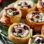 Easy Christmas Cranberry Feta Pinwheels Party Appetizer