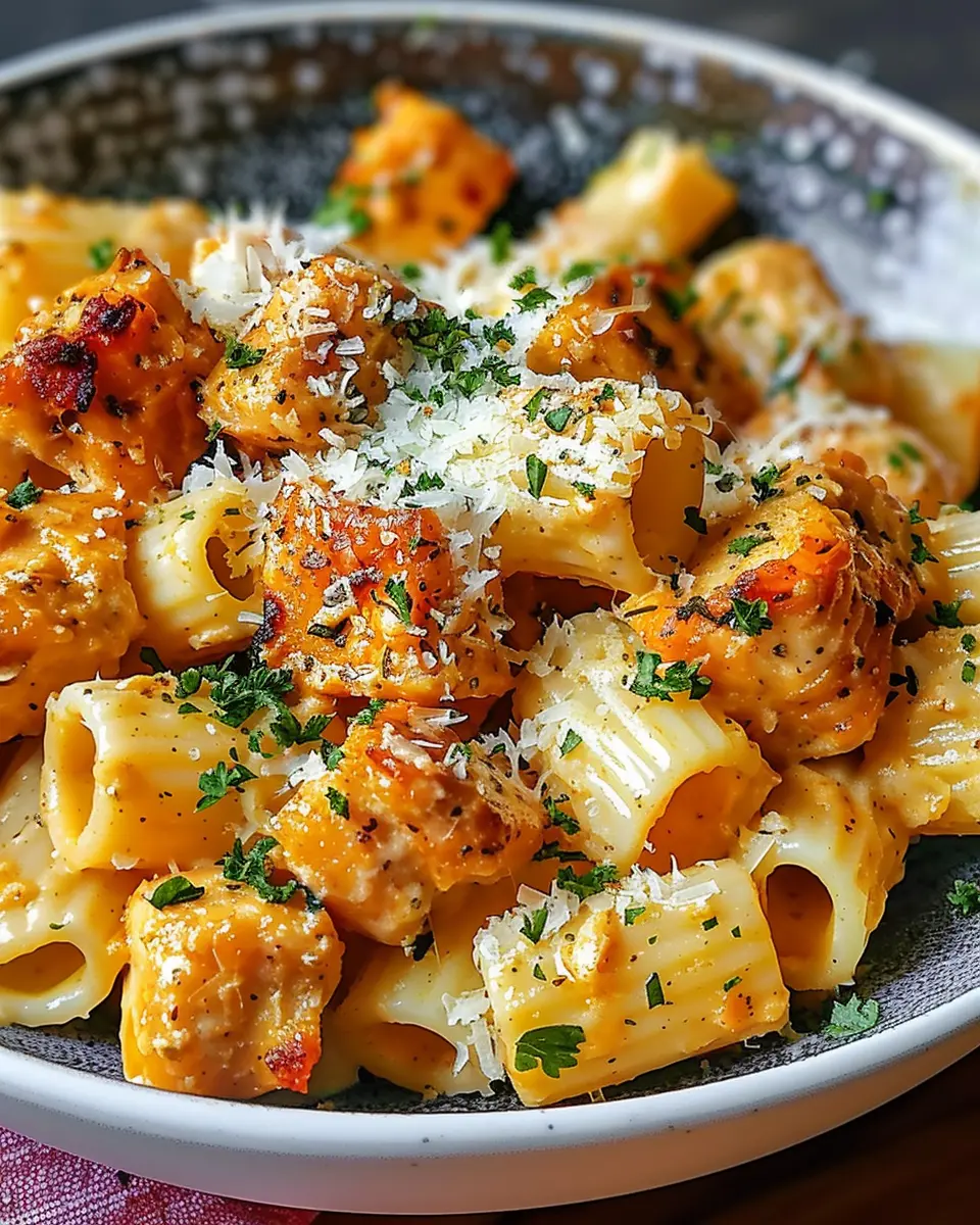 Garlic Butter Chicken with Rigatoni and Parmesan: Easy Indulgence at Home