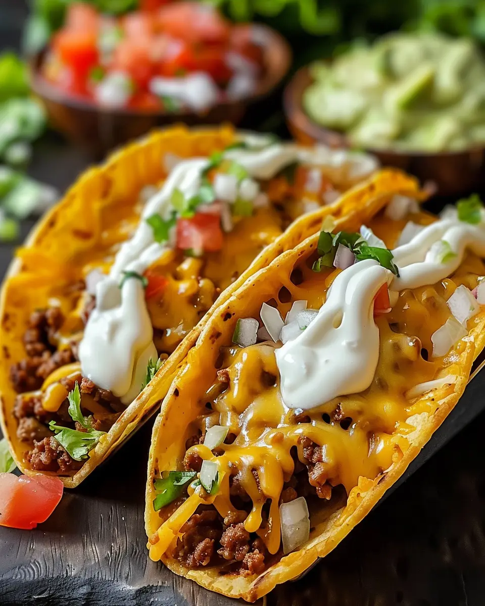 Easy Loaded Cheesy Pocket Tacos with Turkey Bacon and Chicken Ham