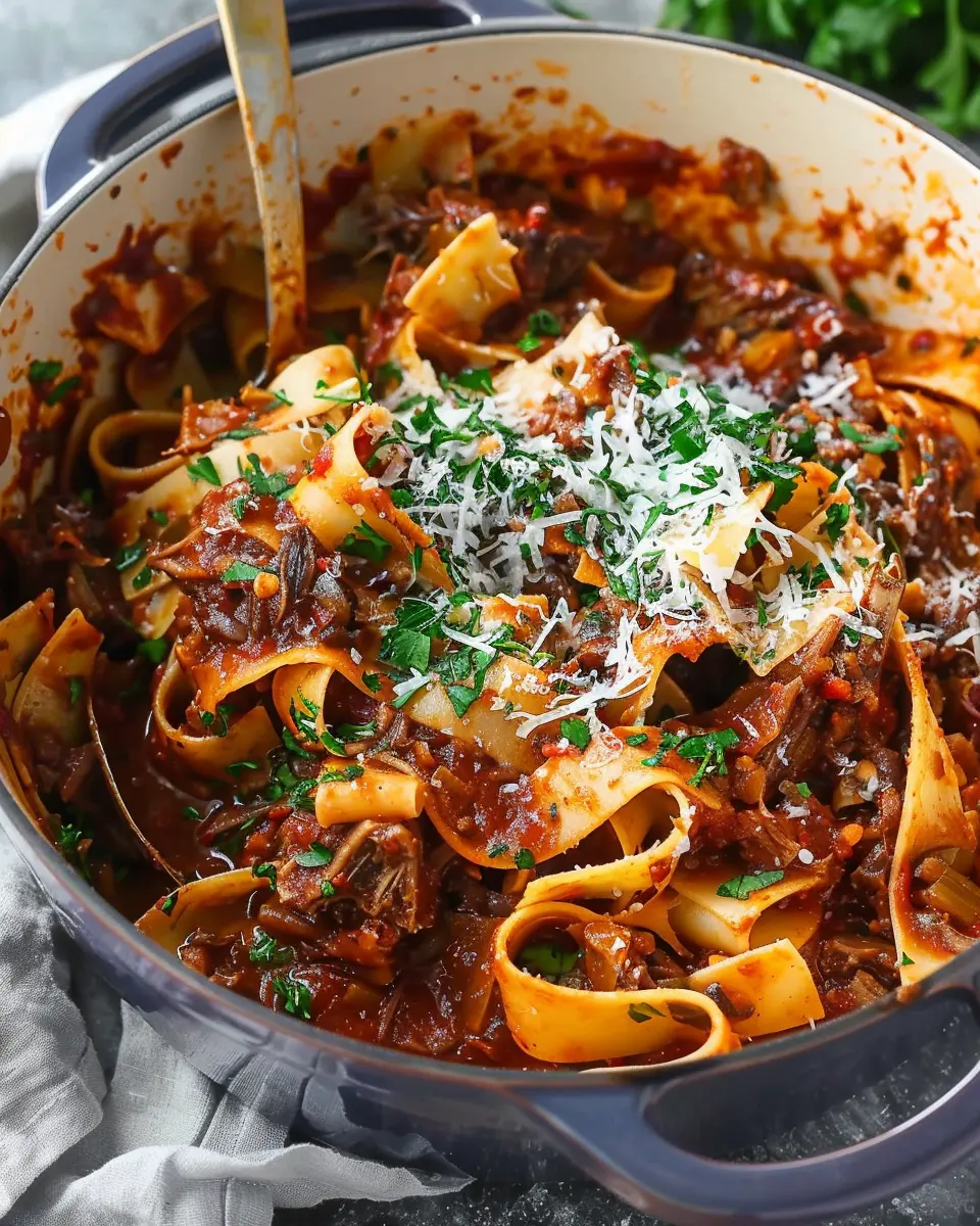 Dutch Oven Short Rib Ragu: Indulgent Pappardelle Delight