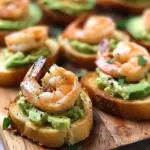 Garlic Shrimp Crostini with Avocado