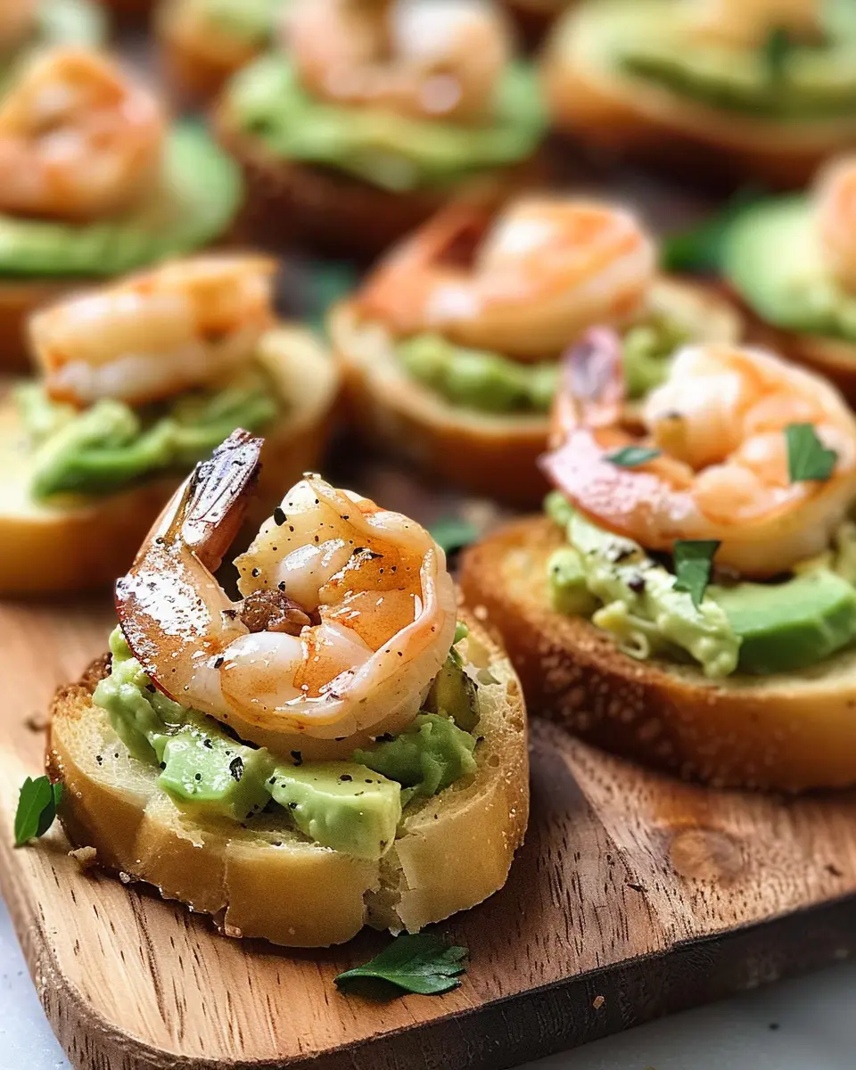 Garlic Shrimp Crostini: Easy Avocado Delight for Home Chefs
