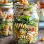 Grilled Chicken Caesar Pasta Salad Jars