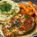 Creamy Herb Chicken with Mashed Potatoes & Glazed Carrots