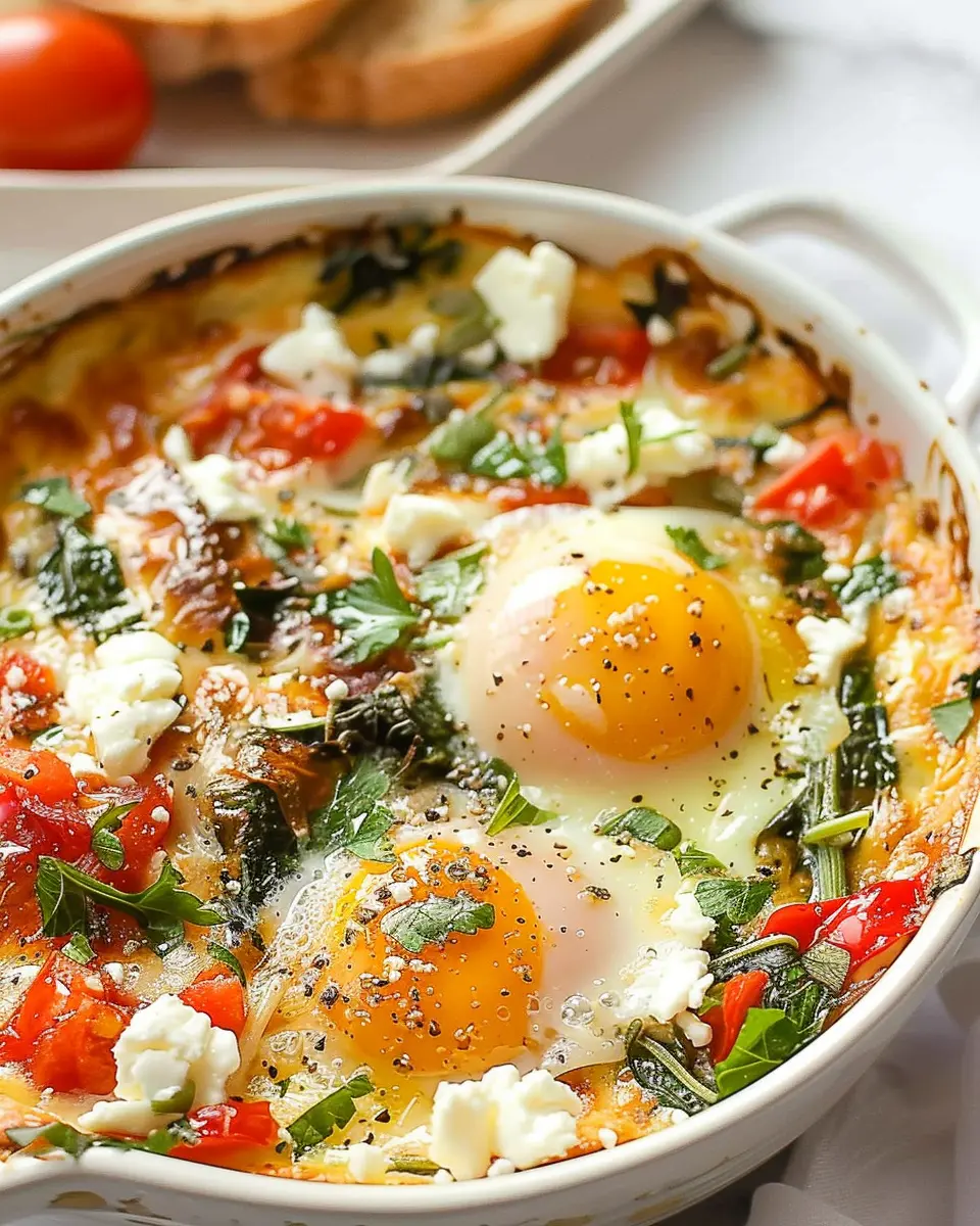 Baked Feta Eggs Recipe: Easy &amp; Delicious with Turkey Bacon
