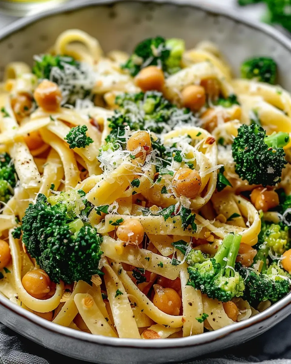 Broccoli Chickpea Pasta: Easy Garlic Olive Oil Delight