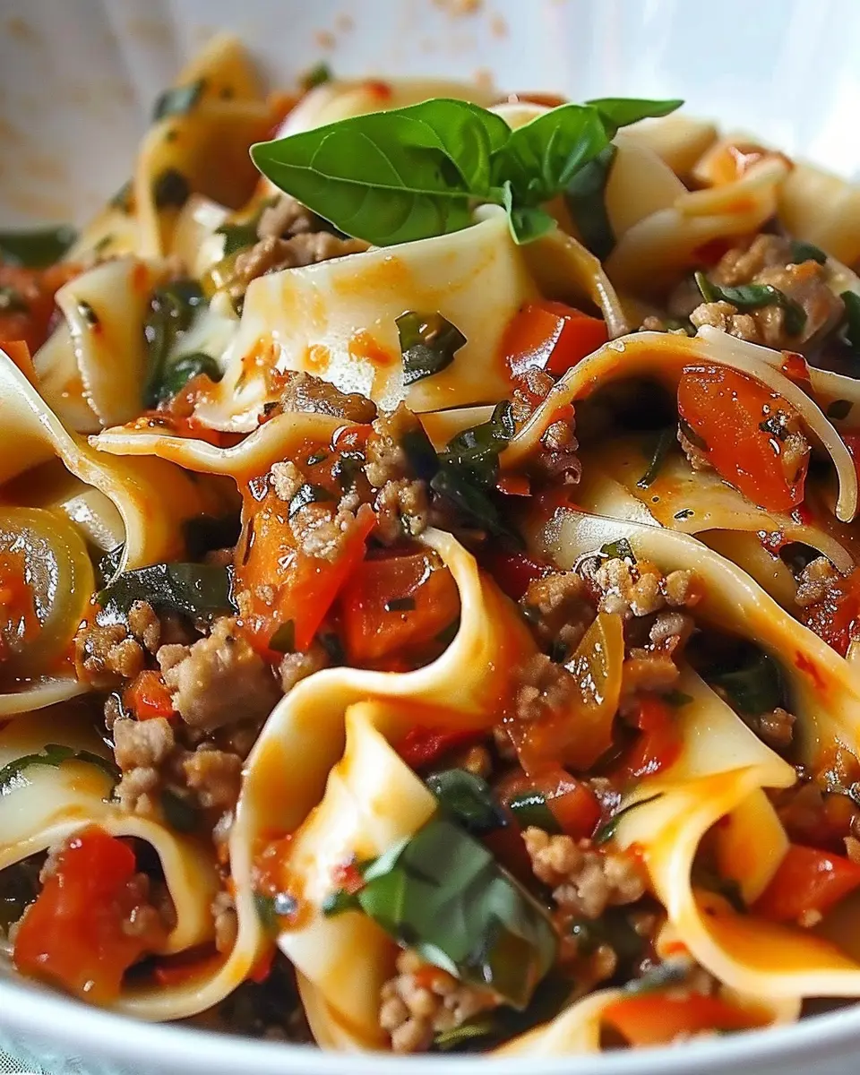 Italian Drunken Noodles: A Comforting Twist with Turkey Bacon