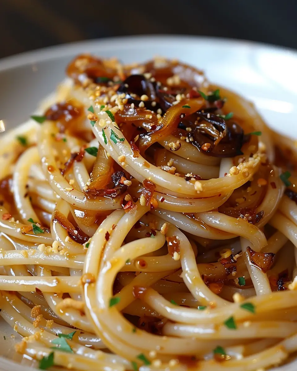 Caramelized Onion Pasta with Chili Oil: A Spicy Indulgence to Savor