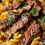 One-Pot Creamy Spicy Garlic Butter Steak & Pasta