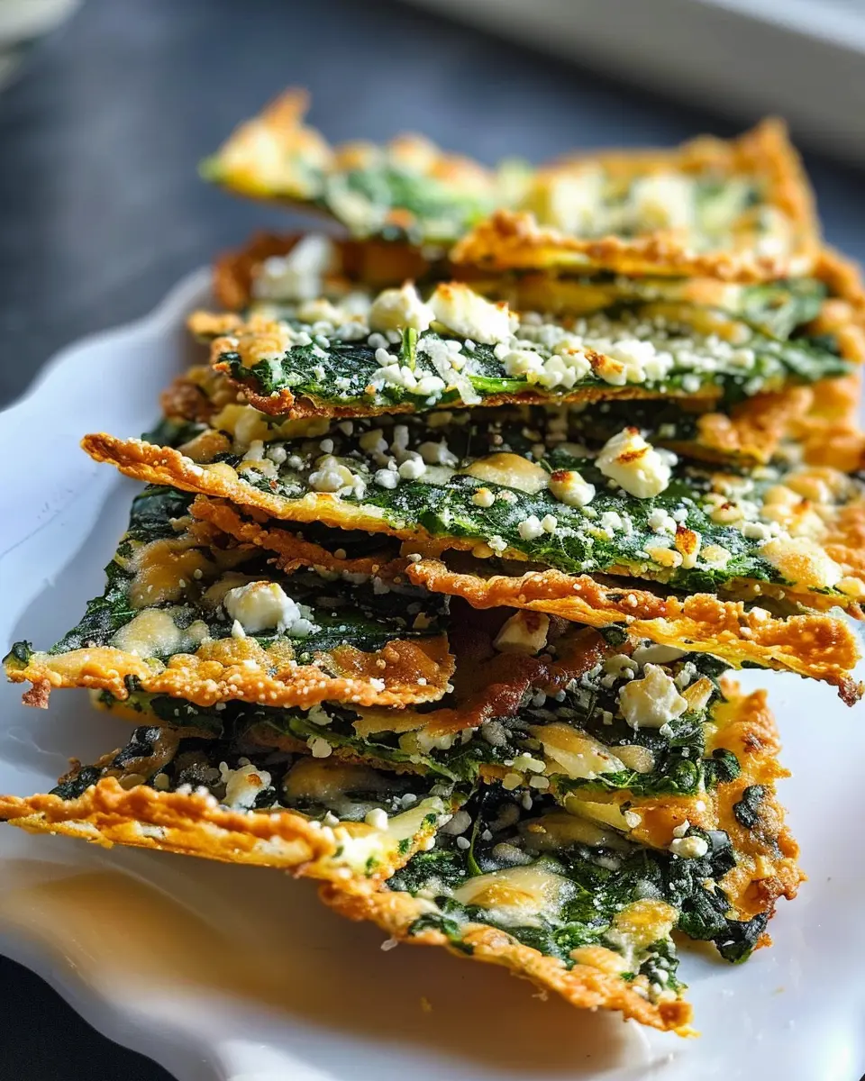 Spinach and Feta Cheese Crisps Ready in 30 Minutes for a Tasty Treat