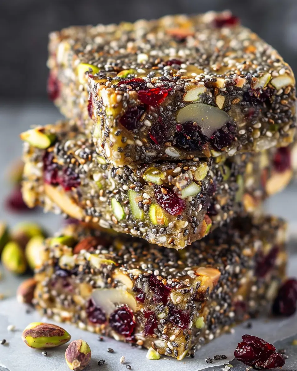 Pistachio Cranberry Chia Bars: Easy, Nutritious Snack for All