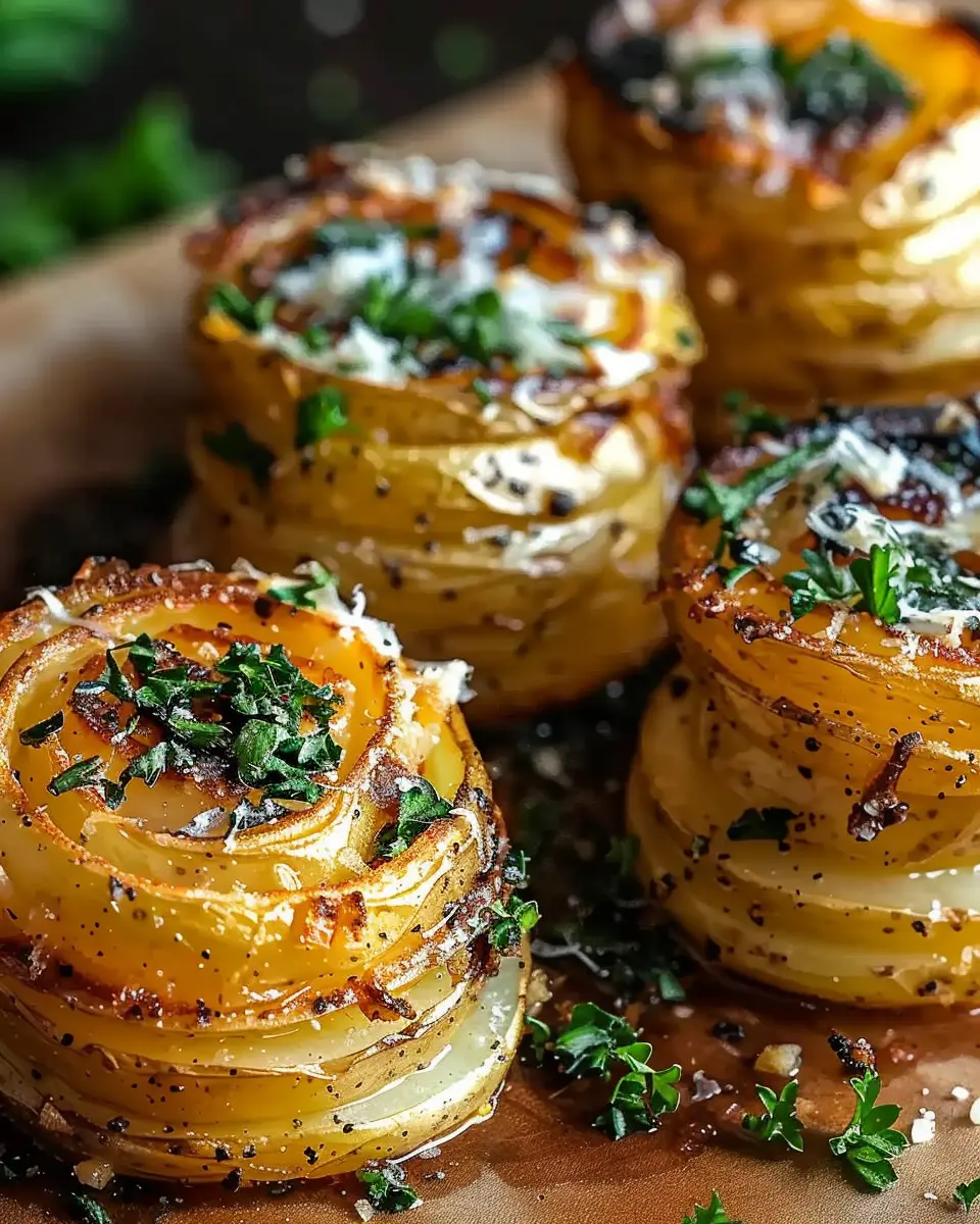 Roasted Garlic Parmesan Potato Stacks: The Best Comfort Food Delight